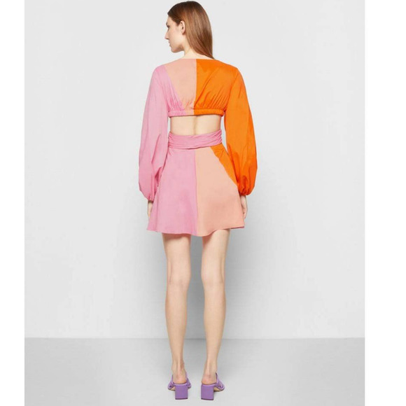 STAUD Orange and Pink Mini Dress - Picture 2 of 12